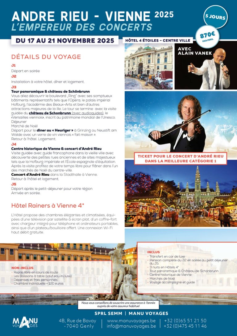 ANDRE RIEU A VIENNE 2025 Manu Voyages